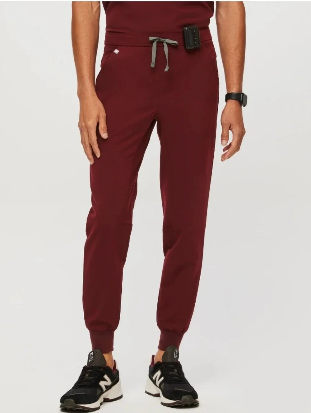Figs Men's Tansen Jogger Scrub Pants, Burgundy, Large